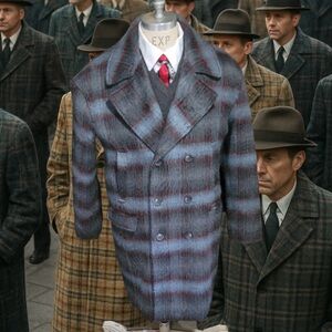 Men's Double-Breasted Plaid Blazer